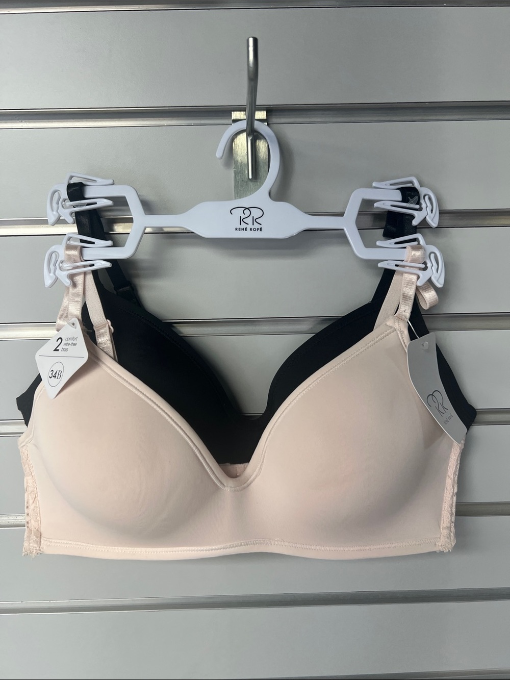 Rene Rofe Black & Nude T-Shirt Bra Set